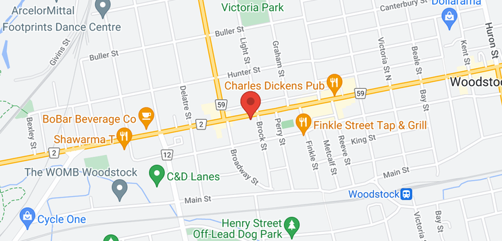 map of 386 Dundas Street